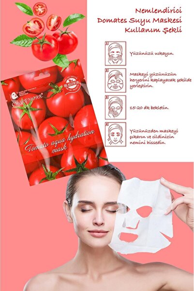 Uniquem Domates Özlü Onarıcı Yüz Maskesi Aqua Moisturizing Mask With Tomato Extract Xlm90
