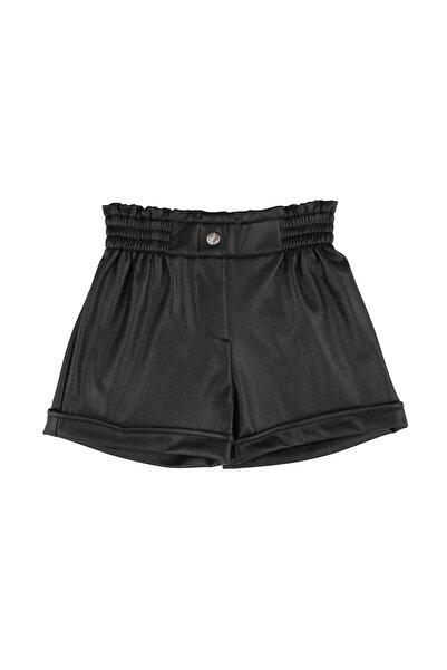 best kids Kız Çocuk Siyah Beli Lastikli Şort