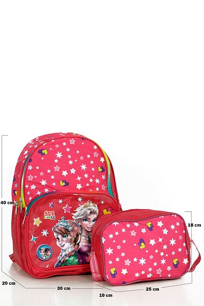Moricha Set de rucsac și geantă de prânz pentru fete Goteen pentru școala primară și gimnazială roz Elsa