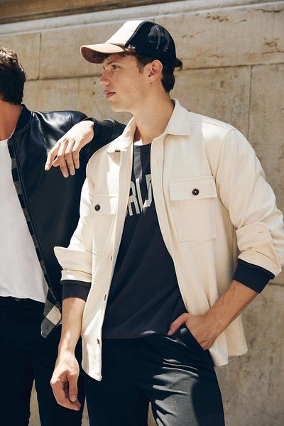 DeFacto Regular Fit Polokragen-Hemdjacke aus Wildleder mit langen Ärmeln