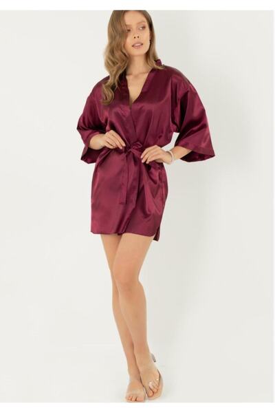 Miorre Kuşaklı Saten Sabahlık Yeni Sezon (1 Adet Ekonomik)