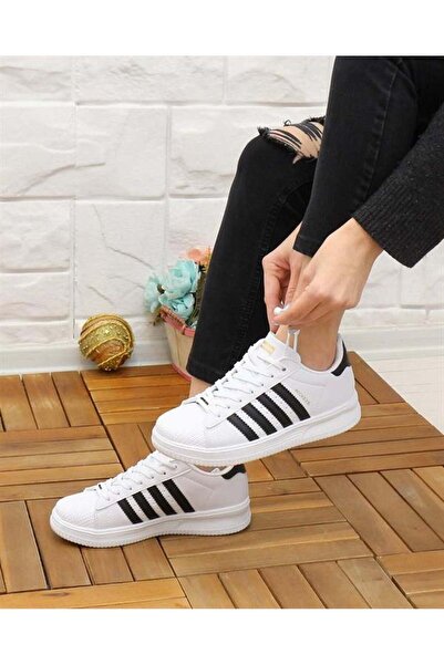 Wickers 2555 Erkek Sneaker Günlük Spor Ayakkabı Beyaz_siyah