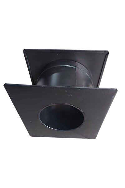 Essen Ticaret Mat Siyah Isı Yalıtımlı Yanmaz Boru Baca Çıkışı (Ağaç Ev, Konteyner için) 130 mm Çap