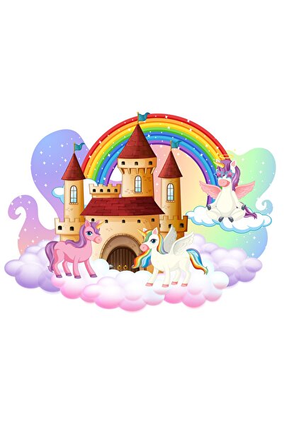 QueenHome Yıkanabilir Gökkuşağı Desenli İlkokul ve Okul Öncesi Beslenme Örtüs...