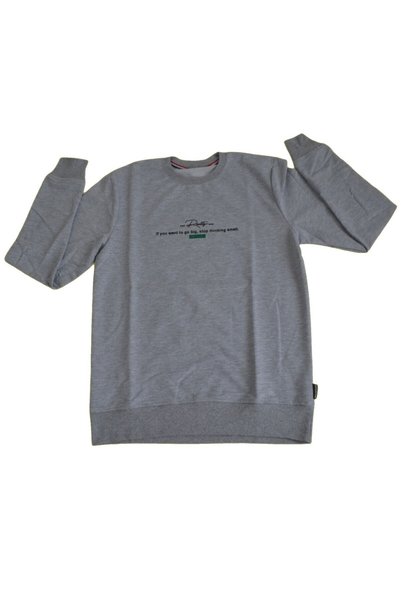 Wolddi.Das Erkek Açık Gri Sweatshirt