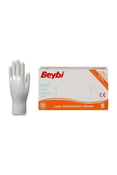 Beybi Powdered Latex Examination Gloves 1x100 -small- Novavital Medikal