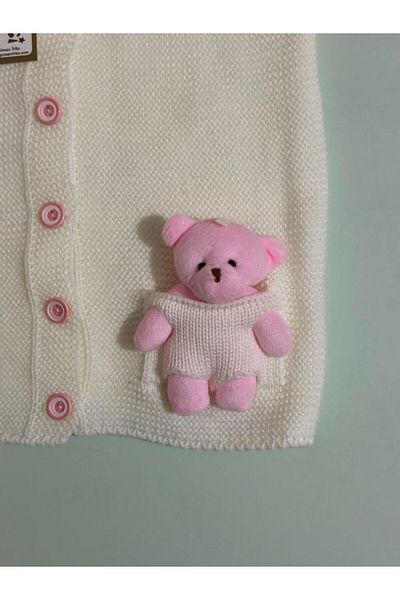 gogo bici Girl's Knitwear Vest with Teddy Bear