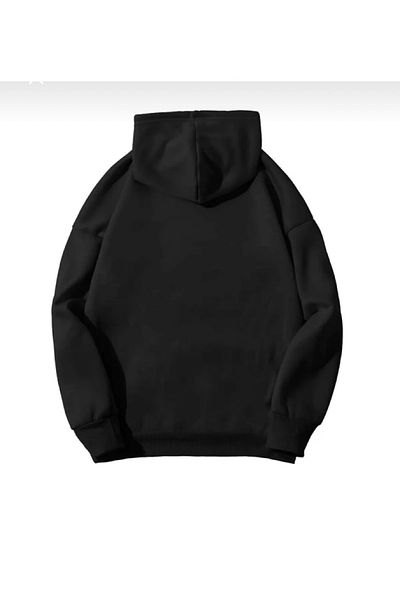 BYMEER Unisex Black Saturn Printed Oversize Sweatshirt