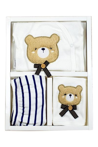 Sitilin Baby Boy Teddy Bear Luxury 5-Piece Hospital Discharge Newborn Set Stl6218