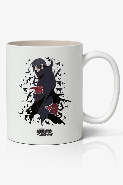 Anime Marketi كوب أبيض مطبوع عليه رسوم متحركة ناروتو ايتاشي