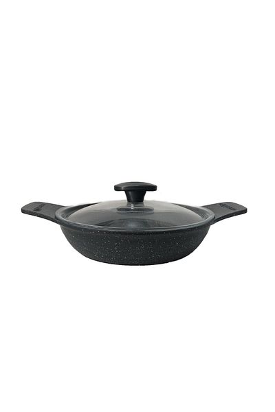 ThermoAD Aluminum Granite Casting 20 Cm Pot with Lid and Self-Handle
