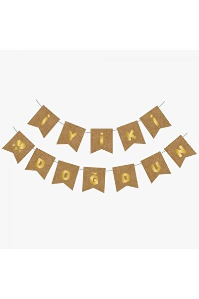 Banner Kd Party House عيد ميلاد سعيد ذهبي على كرافت
