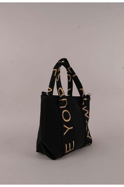 Cochines Geantă de mână și crossbody model Leo din țesătură neagră Buzzy din satin