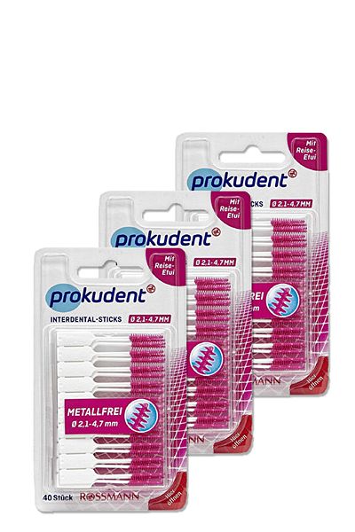 prokudent Metal Free Interdental Interface Brush 2.1-4.7 Mm 40 Pieces (3 Pieces)