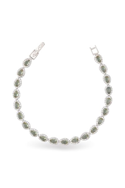 Silveranka 925 Ayar Gümüş Zultanit Damla Su Yolu Bileklik