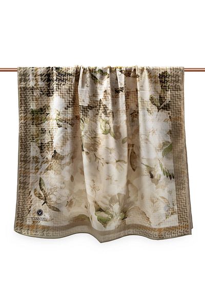Vissona Γυναικείο σάλι πολυτελείας Medina Silk Beige-4