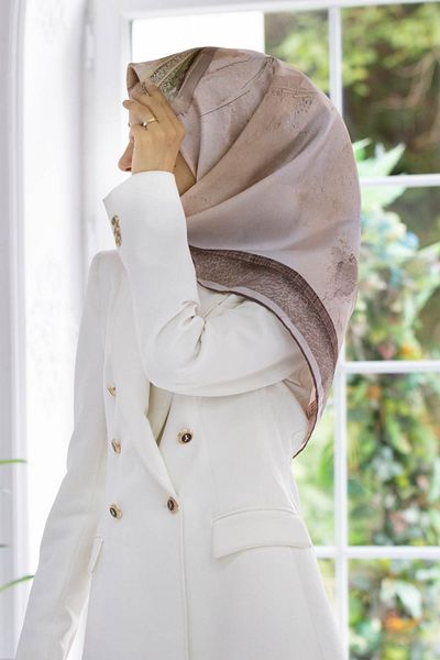 Vissona Γυναικείο Twill Silk Scarf Μαύρισμα/καφέ