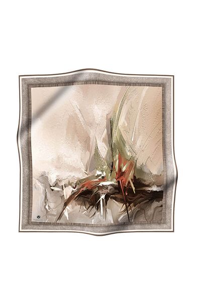 Vissona Γυναικείο Twill Silk Scarf Μαύρισμα/καφέ