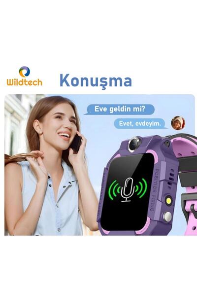WildTech Akıllı Çocuk Saati Kameralı Takip Saati Ortam Dinleme Sim Kartlı Gps Konum Özellikli