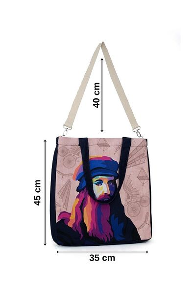 XbyYULA Tapestry umăr Cotton BAG snap Volum mare imprimeu organic plajă-casual-geantă de umăr din pânză