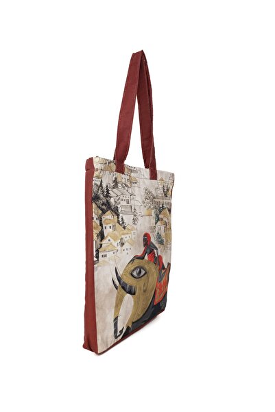 XbyYULA Tapestry shoulder Cotton BAG snaps Large volume organic printing beach-daily-Canvas shoulder bag