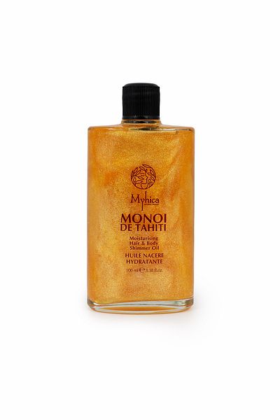 Myhica 100 ml Shimmering Hair and Body Moisturizing Oil + Pink Pro Three Dimensional Oval Hair Brush 02
