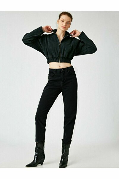 DRC trend Kaith Visok struk Crne Mom farmerke s Power Sa likrom Elastično far...