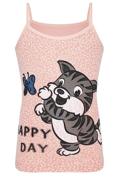 biyokids Girl's Cats Printed String Strap Undershirt 5 Pack Byo3409