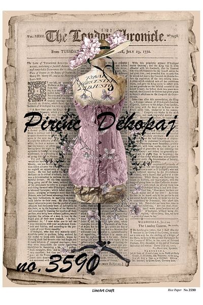 LİNEART Brass Decopage Paper No:3590