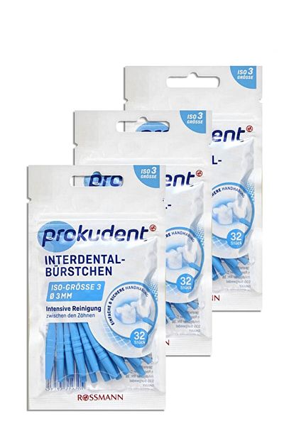 prokudent Dental Interface Brush External Diameter: 3 Mm - Wire Diameter: 0.6 Mm Blue (3 Pieces)