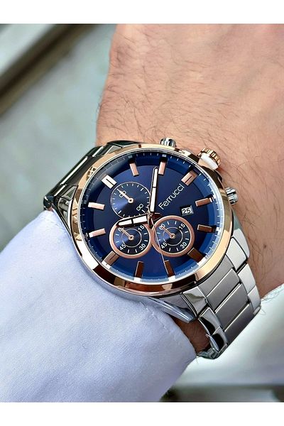 Ferrucci men's wrist watch with calendar 3 Atm waterproofness