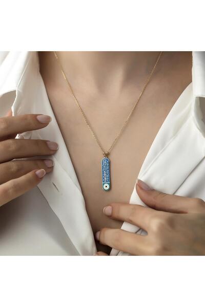 HEMS JEWELLERY 14 Ayar Altın Nazarlı Dua Kolye