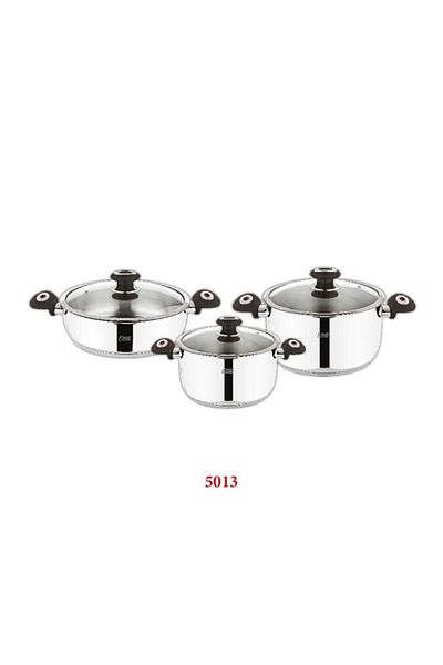 FMS Eco 6 Piece Cookware Set Black