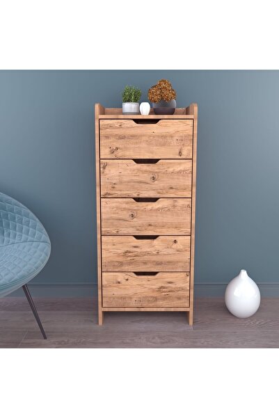 Just Home Rovigo 5 Çekmeceli Şifonyer - Atlantik Çam