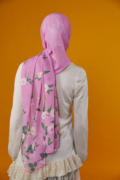 Differenza Flowers Patterned Shawl - Pink