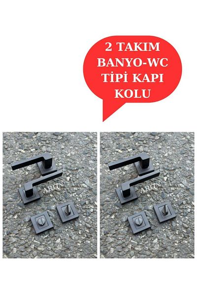 ARON ( 2 Sets ) Sofuoğlu Anka Matte Anthracite Prism Model Handle (Bathroom-WC) Door Handle