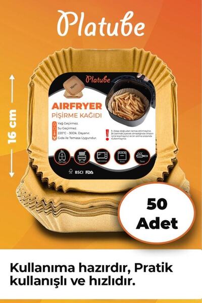 Platube Pişirme Kağıdı 50 Adet Airfryer Yagli Kagit Xiaomi Philips Air Fryer ...