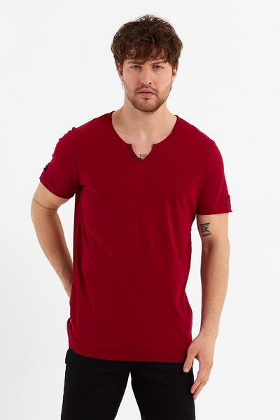 UOMOPARK 2135 Pear Collar Short Sleeve T-shirt