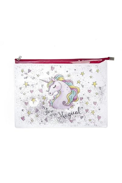 Miniso Unicorn Patterned Water Zippered Transparent A5 File
