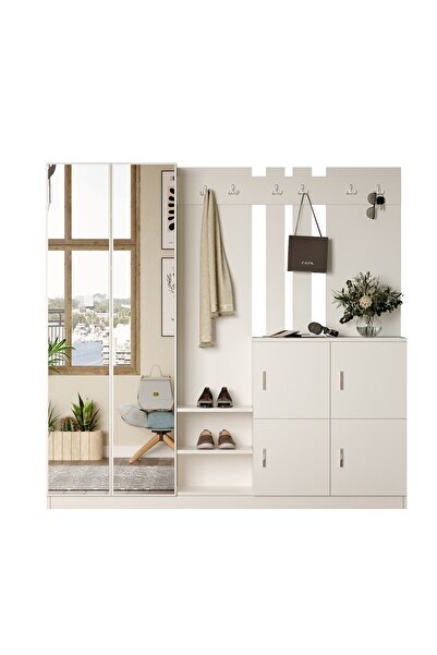 L'occi Concept Belize Vestiyer Portmanto Ayakkabılık Beyaz