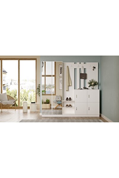 L'occi Concept Belize Vestiyer Portmanto Ayakkabılık Beyaz