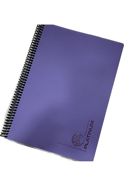 karinabest Gıpta Platinum Fine Quality Metallic Colors School Notebook Set A4 100 Sheets Checkered PP Cover With Spiral