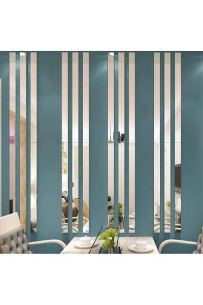 KÜPREKLAM Dekoratif Şerit Gümüş Ayna Pleksi Duvar Süsü 2.5×140cm ( Yapışkanlı...
