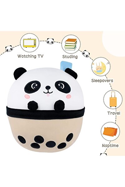 VipDeluXe Surplex Baloncuk Tea Panda Pelüş Hayvan Boba Pelüş 25 cm