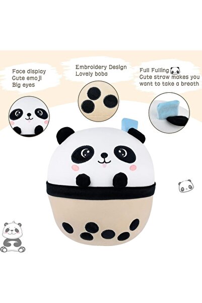 VipDeluXe Surplex Baloncuk Tea Panda Pelüş Hayvan Boba Pelüş 25 cm