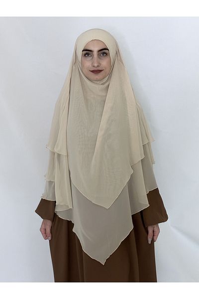 R&S modibone 3 στρώσεις multi siphon σουφλέ khimar peceli έτοιμο μεγάλο κασκόλ κρέμα χρώματος