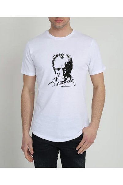 YOHO SPORT Ataürk Printed Original Unisex Summer 2-piece Black and White T-shirt