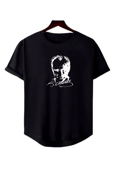 YOHO SPORT Ataürk Printed Original Unisex Summer 2-piece Black and White T-shirt