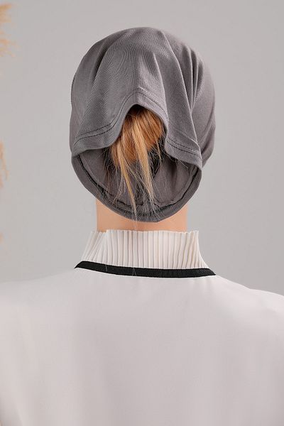 Melodi Scarf Hijab Ready Practical Snap Pipe Bone Dark Gray