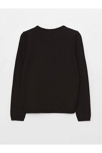 LC Waikiki LCW Kids Crew Deck Basic Mânecă lungă Fete Tricoturi Cardigan